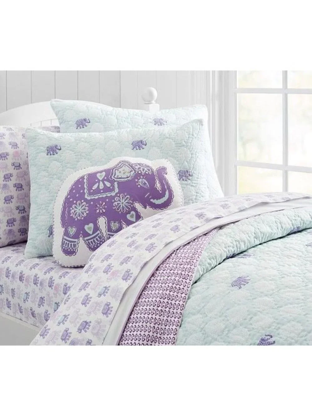 Pottery Barn Kids Purple Stella Elephant Pillow One Size Boho Summer Whimsical